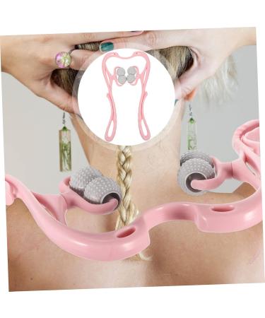 Subsofan Neck Massage Roller - 6 Wheel Kneading Device for Deep Tissue Relief | Acupuncture Tool Pink - Perfect for Neck & Shoulder Pain Relief - Buy Online on GoSupps.com