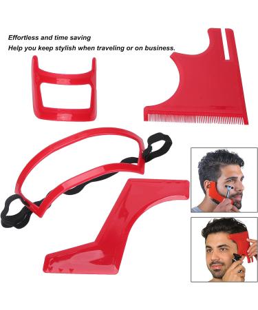 Beard Hairline Template Kit Professional 4-Piece Set for Beard and Hairline Shaping Beard Trimming Tool Facial Hair Outline Shaper Beard Hair Grooming Stencil Styling Guide for Men Styling & Haircut - Buy Online on GoSupps.com