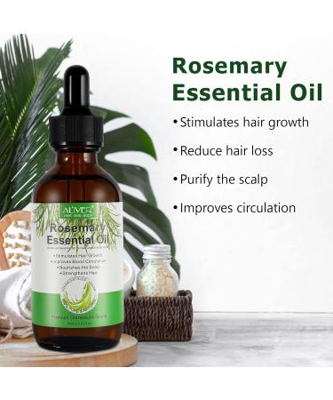  Mcukv Rosemary Oil for Hair Growth 60ml with Scalp Massager | Pure Essential Oil for Eyelashes Eyebrows and Face | Nourishes the Scalp and Improves Circulation - Buy Online on GoSupps.com