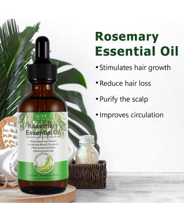 Pure Organic Rosemary Oil for Hair Growth - 2 Fl Oz Serum for Dry, Damaged Hair | Hair Loss Scalp Treatment - Buy Online on GoSupps.com