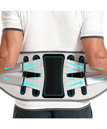 EGjoey Back Brace with 8 support belts for Lower Back Pain Relief, Back Support Belt for Women & Men, Lower Back Support with Large Area Aluminum Support, Lower Back Brace for Herniated Disc, Sciatica Large Black