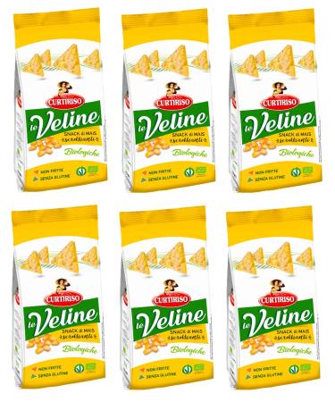 Curtiriso Le Veline Corn Snack Scrokkinati Biologico Pack of 6 Organic Corn Snacks 100 g