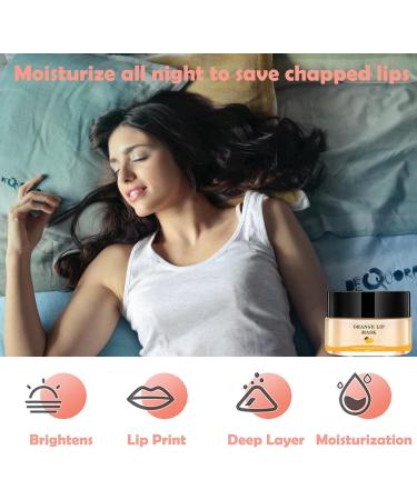 Orange Lip Sleeping Mask for Night Moisturizing and Repairing Dry, Chapped Lips - Lip Oil and Moisturizer to Fade Lip Lines - Buy Online on GoSupps.com