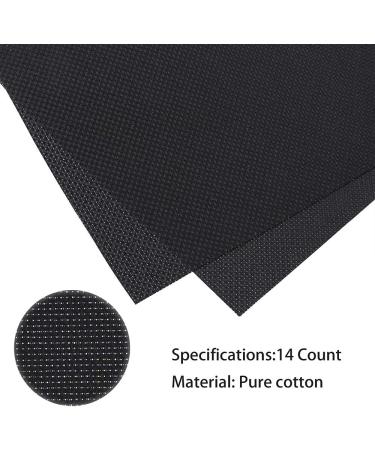 Pllieay 14 Count Big Size Black Classic Reserve Aida Cloth Cross Stitch Fabric - 59x39 Inch - 1 Pack - Buy Online on GoSupps.com