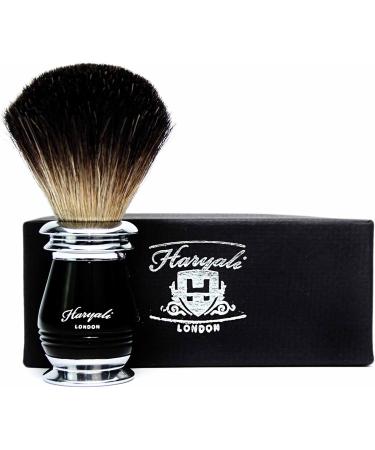Premium Shaving Brush for Men | Pure Black Roof Hair Metal Handle & Stand | Luxury Gift Box Included - Buy Online on GoSupps.com