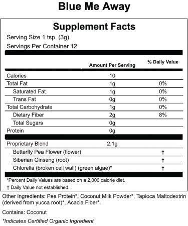 Apoth kary Blue Me Away Herbal Powder with Small Gold Spoon - Mental Clarity & Energy Support (12 Servings, 1.3 Oz) - Buy Online on GoSupps.com