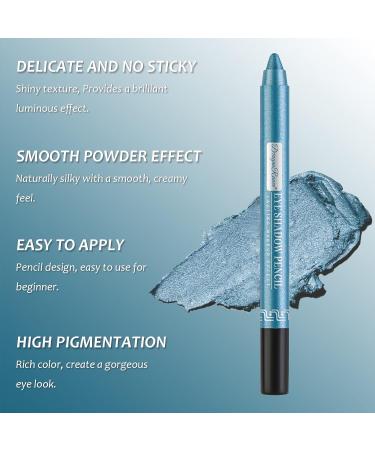 Shimmer Waterproof Eyeshadow Stick - Long Lasting Pearlescent Eyeliner Pencil for Glitter Eye Makeup (Lake Blue) - Buy Online on GoSupps.com