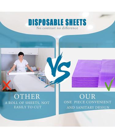 20 Pieces Disposable Waterproof Spa Massage Table Bed Cover Sheets - Purple, 31 x 71 Inches - Buy Online on GoSupps.com