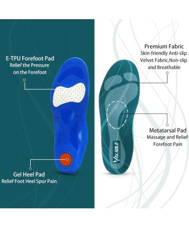 Buy Plantar Fasciitis Arch Support Insoles for Women - Comfort Gel Orthotics for Flat Feet Heel Spurs & Overpronation - EU Sizes 47-49 (32cm) - Green - Buy Online on GoSupps.com