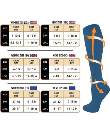Buy Actinput Compression Stockings for Men & Women - 4 Pairs Colorful Support Socks for Sports Travel & Nursing - Blue S-M - Buy Online on GoSupps.com