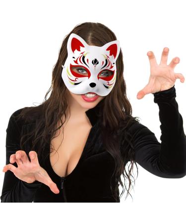DECHOUS 30 Pack White Cat Masks & Unfinished Fox Masks Paintable Half-Face Masks for Easter Cosplay & Parties - Buy Online on GoSupps.com