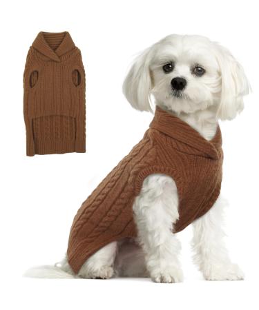 Hjumarayan dog sweater - soft & warm dog sweater medium -sized dogs dog sweater knit with reversal sweater for dogs yorkshire French bulldog (brown l) l brown - Buy Online on GoSupps.com