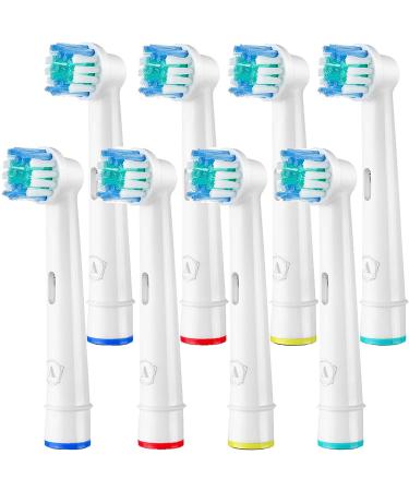 Aster Electric Replacement Toothbrush Heads (8 Pack) Compatible with Oral B Replacement Toothbrush Heads Premium Replacement Oral B Electric Toothbrush Heads Blue white 8 Count (Pack of 1)