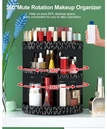 Famitree 360 Makeup Organizer | Acrylic 6-Layer Cosmetics & Skincare Storage | Perfume Organizer for Dressing Table & Bathroom - Black - Buy Online on GoSupps.com