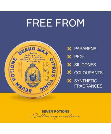 Seven Potions Woodland Harmony Beard Wax - 30 ml | Medium Hold Styling Wax for Men | All-Natural, Vegan & Cruelty-Free Formula - Buy Online on GoSupps.com