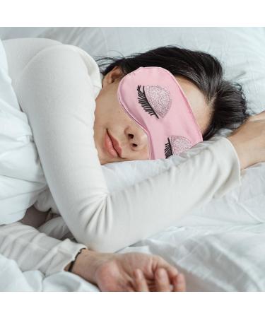 TOYZFRIENDY Imitation Silk Sleeping Mask with Sequins Eyelashes Eye Mask for Women Nonslip Strap Comfortable Lightweight for Night Travel Airplane Use - Buy Online on GoSupps.com
