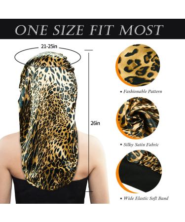 4 PCS Satin Sleep Caps for Long Hair - Extra Large Solid & Floral Bonnets for Women - Buy Online on GoSupps.com