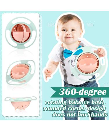 Baby Universal Gyro Bowl - Non Spill Feeding Bowl for Toddler | 360 Rotation Kids Bowl (1Pcs Light Green) - Buy Online on GoSupps.com