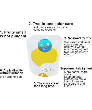Pet Hair Dye Gel Semi Permanent and Temporary Dye Animal Hair Dye Cream Gel Completely Non Toxic Safe for Dogs Blue - Buy Online on GoSupps.com