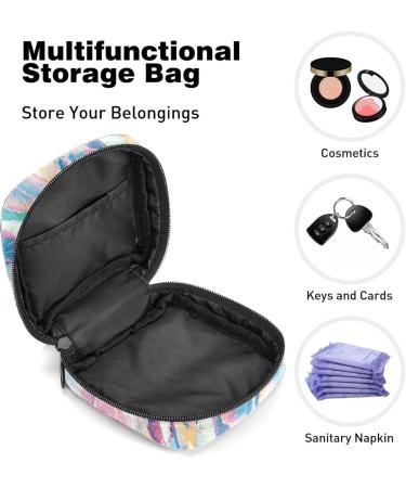 Colorful Feather Period Bag | Sanitary Napkin Storage & Travel Makeup Pouch - Buy Online on GoSupps.com