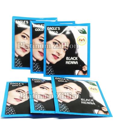 Eagle's Gold Black Henna Hair Colour Dye Powder - Unisex 2 Boxes (12pcs X 10g) - Buy Online on GoSupps.com