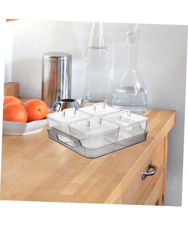 MAGICLULU Cookies Case 1 Set Four Grid Fruit Plate Storage Box Light Luxury Plastic Tray Grey 21X21X8CM - Buy Online on GoSupps.com
