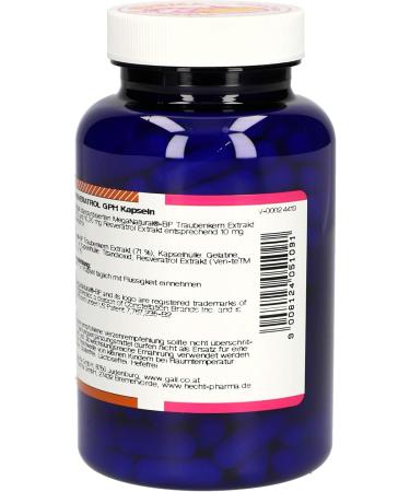 Gall Pharma OPC + Resveratrol GPH Capsules - 180 Count | High-Quality Antioxidant Supplement for Optimal Health | International Shipping Available - Buy Online on GoSupps.com
