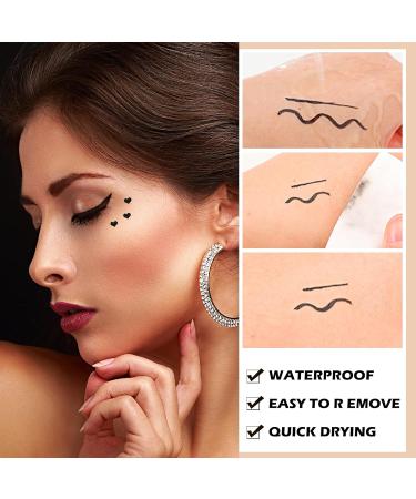 Yuccer 4-Piece Waterproof Liquid Eyeliner Stamp Set | Black Eye Liner for Eye Makeup (Star Moon Heart Flower) - International Shipping Available - Buy Online on GoSupps.com