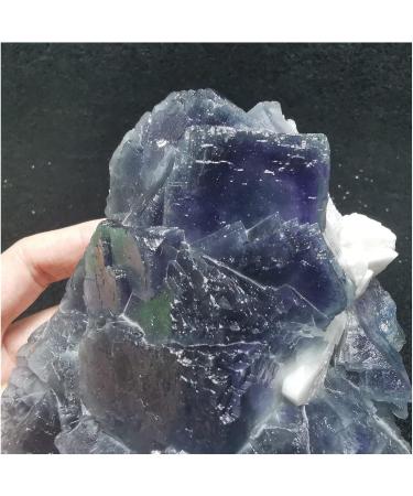 Natural Crystal Rough 1109.7gRare Purple Blue Ladder Fluorite and Crystal columnar paragenetic Specimen Quartz gem Stone Furniture - Buy Online on GoSupps.com