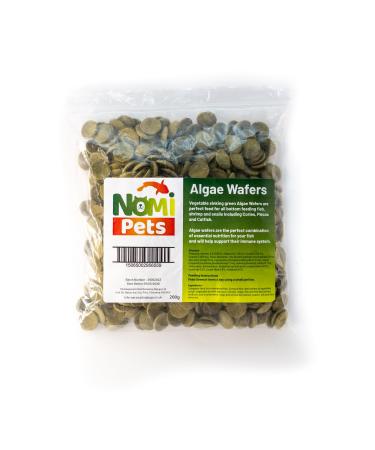 Nomi Pets Fish food Green Algae Wafers 200g vegetable sinking wafers with spirulina for algae eaters bottom feeders freshwater and marine crustaceans High Protein Immune Support Sinking Wafers