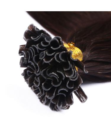 Keratin Bonding Hair Extensions #2 Dark Brown 70cm - 100 Strands 1g 100% Remy Real Hair U-Tip by Novon Hair Extensions - High Quality - Buy Online on GoSupps.com