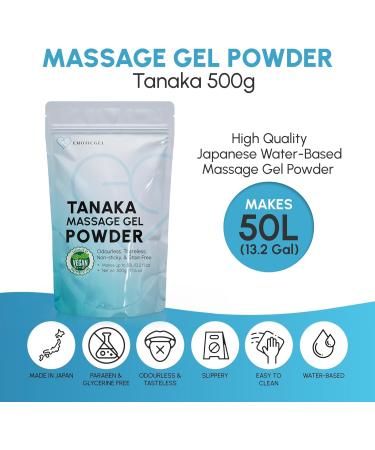 Tanaka Edition Nuru Massage Gel Powder 500g | Aloe Vera Seaweed Liquorice & Green Tea | Paraben & Glycerine Free | Made in Japan | 1.05 Gallon Yield - Buy Online on GoSupps.com