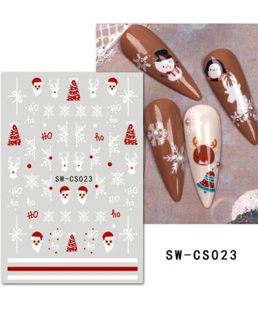 Christmas Nail Stickers 12 Sheets Self-Adhesive Nail Decal Cute Snowflake Elk Winter Nail Art Decoration Design Supplies - Buy Online on GoSupps.com