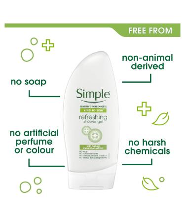 Simple Kind To Skin Refreshing Shower Gel 250ml - Pack of 3 | Gentle Cleansing | Hydrating Formula - Buy Online on GoSupps.com