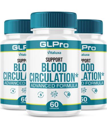 (3 Pack) GLPro Blood Support Capsules GL Pro Pills Supplement for Balance Control Natural Premium Blend Ingredients GLPro Support Circulation Flow Max Strength Formula Daily Health Reviews (180 Ct)