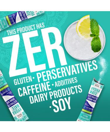 GuruNanda Hydramate Hydration Support Drink Mix - Electrolyte Powder Packets for Dehydration Exercise & Energy - No Added Sweeteners Non-GMO Natural Lemon Lime Flavor - 12 Count (0.56 oz Each) 6.72 Ounce (Pack of 1) - Buy Online on GoSupps.com