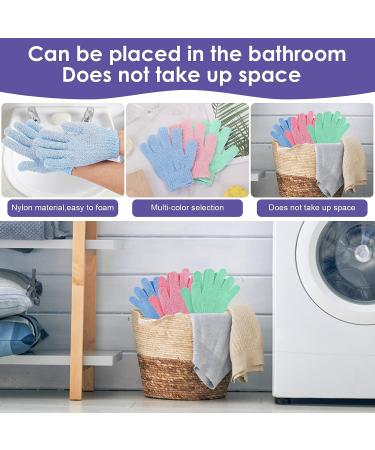 Sibba 3 Pair Natural Loofah Bath Gloves for Body and Face - Exfoliating Wash Gloves for Dead Skin Removal - Double Sided Microfibre Shower Gloves for Adults and Kids - Pink - Buy Online on GoSupps.com