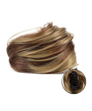 Hair Chignon Synthetic Claw Clip Bun Cat Ears Hair Donut Bun Claw Clip Messy Hair Bun Mini Hair Extensions Women Hair Accessories Messy Bun Hair Piece (Color : 12H24)