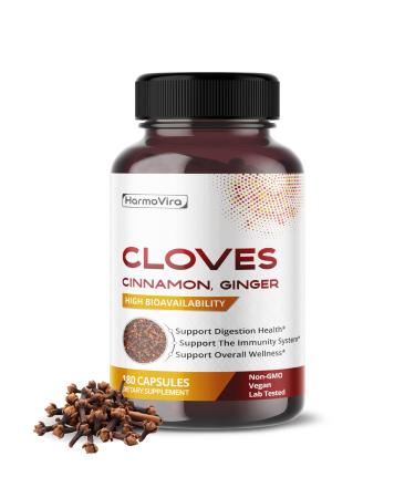 Liposomal Cloves Supplement with Cinnamon Ginger Turmeric Oregano & Black Pepper Support Digestion Immunity & Respiratory Wellness 180 Vegan Capsules 60 count (pack of 2)