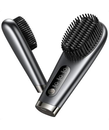Mini Hair Straightener Brush 3 Temperature Levels Hair Straightener Brush Wireless Straightening Brush
