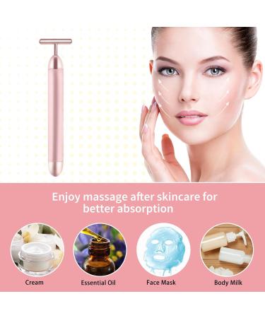 Electric Facial Lifting Toning Device - T Shape Mini Microcurrent Vibration Massager for Anti-Aging Puffiness Reduction & Skin Care - Buy Online on GoSupps.com