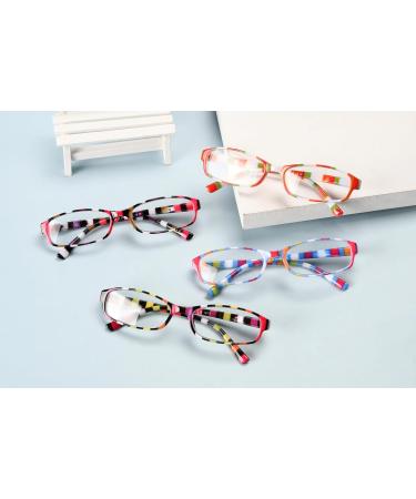 Eyekepper 4 Pack Women's Fashionable Stripe Reading Glasses +0.50 - Stylish Small Frames for International Shipping - Buy Online on GoSupps.com