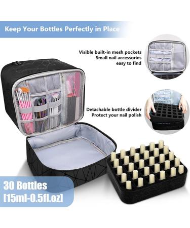 Lyricalist Nail Organizer Double Layer Design Nail Polish Holder Carrying Case Nail Polish Organizer Bag Nail Box Organizer Case Holds 30 Bottles Nail Polish - Buy Online on GoSupps.com