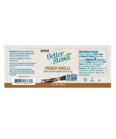 NOW Foods French Vanilla Liquid Stevia 2oz (Pack of 5) | Natural Sweetener | Zero Calories | Non-GMO - Buy Online on GoSupps.com
