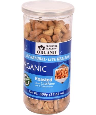 Blessfull Healing Organic Natural Vegan Herb & Cheese Roasted Whole Cashew Nuts Crunchy Kaju 500 Gram - Buy Online on GoSupps.com