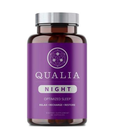 Qualia Night Sleep Aid | Sleep Supplement for Enhanced Natural Sleep for Adults | Support Deep Refreshing Sleep, Recovery, and Brain Performance (80 Count)