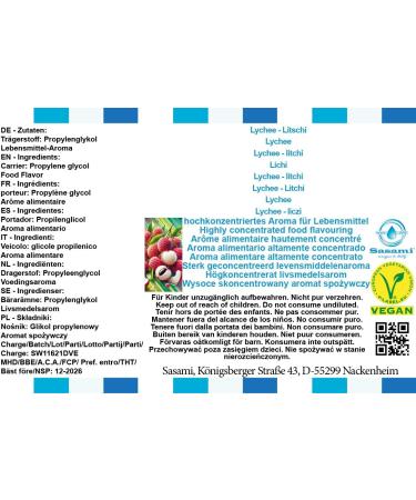 Lychee - litchi ar me concentr - Vegan - Sasami - 10 ml - Buy Online on GoSupps.com