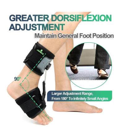 JOMECA Foot Drop Brace - Reel-Adjust Dorsiflexion AFO for Women & Men, Suitable for ALS, MS, Stroke, Diabetic Neuropathy - Black - Buy Online on GoSupps.com
