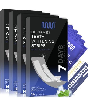MasterMedi Teeth Whitening Strips Non-Sensitive White Strip for Teeth Whitening Fast-Result for Tooth Whitening Helps in Stain Removal Teeth Whitening Kit Pack of 56 Whitener Strips 28 Treatments 28 Count (Pack of 4...