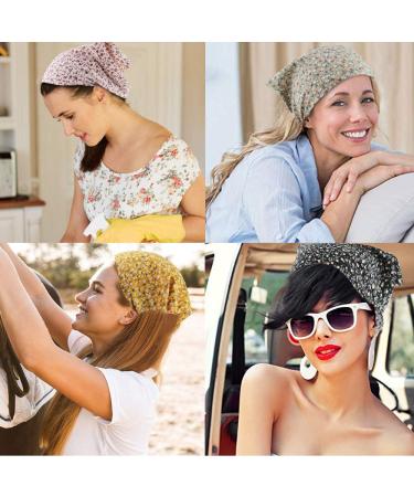 Tobatoba Floral Headband Set - 5 Pcs Chiffon Boho Hair Scarf Bandanas for Women - Buy Online on GoSupps.com